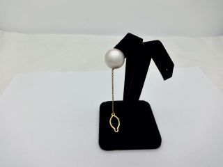 Vintage 18k Gold Posted 15mm Mabe Pearl Tie Tac