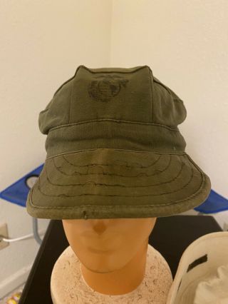 Vintage Rare Ww2 Wwii Usmc Field Cap Hat W/ Ega Us Marine Corps