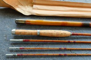 F.  E.  Thomas Special Bamboo Fly Rod 9’ 3 Piece Vintage Very Rare Tip Storage Case 2