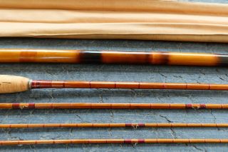F.  E.  Thomas Special Bamboo Fly Rod 9’ 3 Piece Vintage Very Rare Tip Storage Case 3