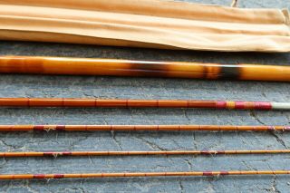 F.  E.  Thomas Special Bamboo Fly Rod 9’ 3 Piece Vintage Very Rare Tip Storage Case 5