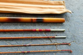 F.  E.  Thomas Special Bamboo Fly Rod 9’ 3 Piece Vintage Very Rare Tip Storage Case 6