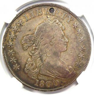 1800 Draped Bust Silver Dollar $1.  Certified Ngc Vf Detail (holed) - Rare Coin