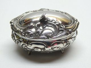 Antique Victorian Jenning Brothers Silver Plated Button / Stud Trinket Box