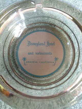 Disneyland Hotel And Restaurants Glass Ashtray Anaheim California Rare Style