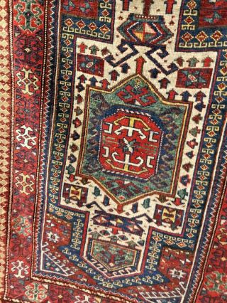 Auth: Antique Caucasian Rug Armenian Fakhralo Kazak RARE Double Prayer 3x6 NR 5