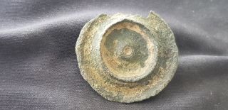 Rare Roman Bronze Disc Brooch Missing Pin.  L238