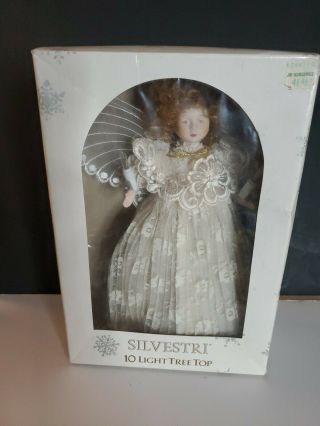 Rare Vintage Silvestri 10 " Light Tree Top Fairy Angel,  10 1/2 " Tall