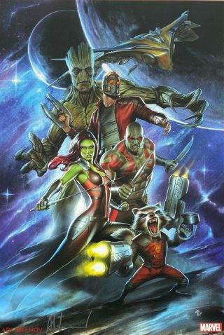 Adi Granov Rare Guardians Of The Galaxy Print 11 X 17 Signed Limited Last Two