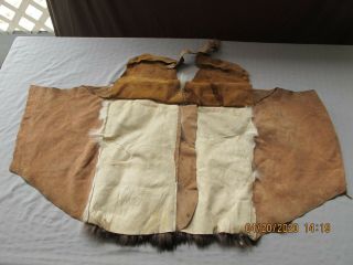 RARE 1930 ' s H Bar O Ranch Mini Pony Saddle Blanket Leather & Fur 3