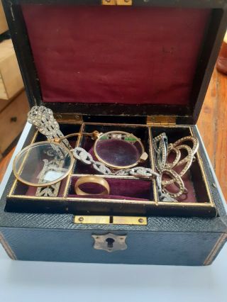 Antique Jewellery Box And Contents