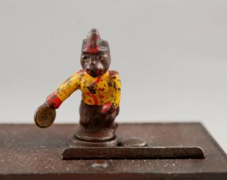RARE Miniature Antique Kyser & Rex Cast Iron Mechanical Monkey Organ Bank,  NR 2