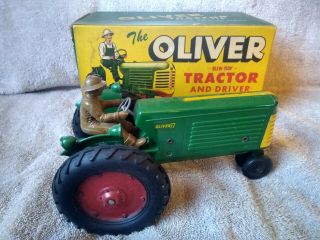 Vintage Slik Toy Oliver 77 Tractor With Man - Rare With Box Nib