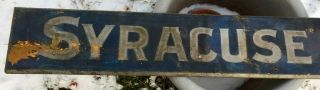 Rare Syracuse Plows Vintage Painted Wooden Sign 1879 - 1911 John Deere farm store 2