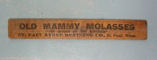 Vintage " Old Mammy Molasses " Ruler St.  Paul,  Minn.
