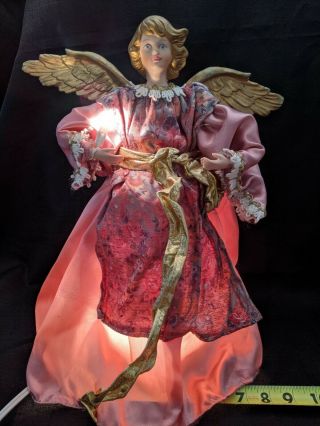 Rare Electric Wings & Hands Moving Vintage Angel Christmas Tree Topper Lighted 3