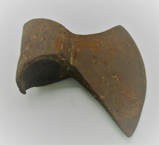 European Finds Ancient Norse Viking Iron Socketed Axe Head Circa 900ad