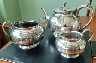 Victorian Silver Plated Epbm 3 Piece Tea Set Philip Ashberry & Sons