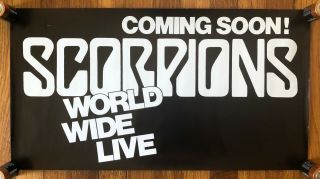 Scorpions World Wide Live Rare Promo Poster Banner 1985