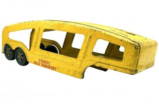 Vintage Structo Yellow Car Transport Trailer Pressed Steel Diecast Trailer Only