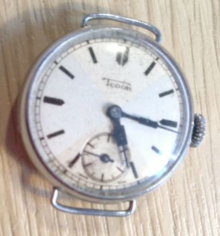 Rare Military Trench Watch Tudor Rolex - Marconi - Platined Case