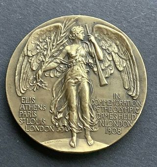 1908 London Olympic Games Participation Medal - Rare Bronze Version