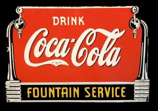 Rare Vintage 1935 Coke Cola 30” Porcelain Sign Car Auto Truck Road Gas Oil Soda