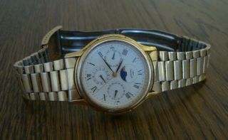 Rotary Moonphase Vintage Watch.  White Dial.  Gold Plated.  Gents / Unisex.