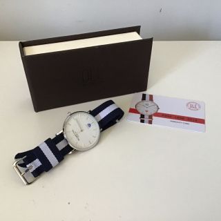 Ole Prospect Hill White & Navy Striped Watch With Nato Strap 976