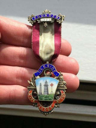 Silver Gilt & Enameled Masonic Founder Medal / Jewel - Deeside Mark Lodge No.  795