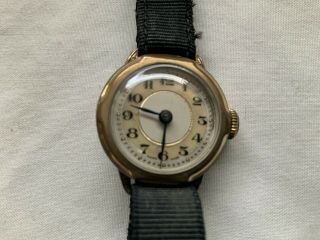 VINTAGE GOLD PLATED LADIES WRISTWATCH WITH ENAMEL DIAL 3
