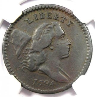 1794 Liberty Cap Flowing Hair Half Cent 1/2c - Ngc Vf Detail - Rare Coin