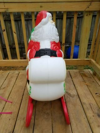 RARE Giant Grand Venture Santa Claus Sleigh Reindeer Christmas Blow Mold Light 6