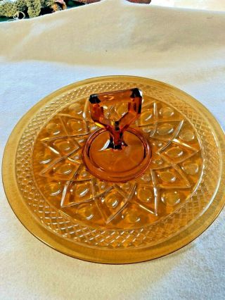 Rare Vintage Amber Colored Imperial Glass Cape Cod Sandwich Plate