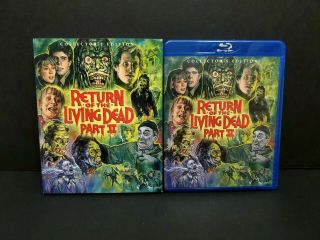 Return Of The Living Dead Part 2 Ii Blu - Ray W/ Oop Rare Slipcover Scream Factory