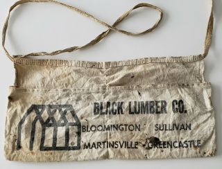 Vintage Black Lumber Co.  Nail Apron Pouch Bloomington Indiana Green Castle Rare