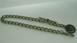 Antique Silver Tone Metal Pocket Watch Chain