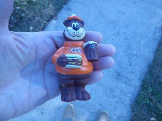 Vintage 2000 A&w Root Beer Bear Figure 4 " Tall Promotion Toy (very Rare Find)