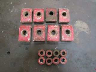 Ih Farmall H M Sm Md Smta Set Of 8 Rear Wheel Clamps And Nuts Antique Tractor