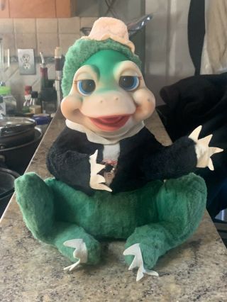 Rare Vintage Rushton Frog Plush Rubber Face wearing Tuxedo 2