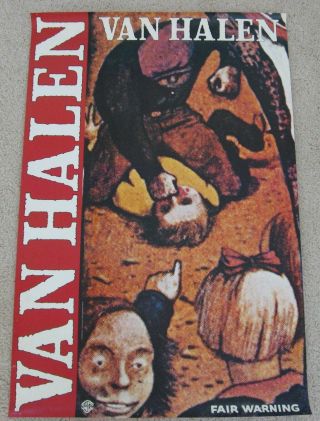 Van Halen - Fair Warning,  Vintage,  Rare,  1981 In - Store Music Memorabilia Poster