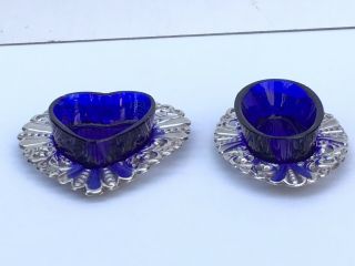 Lovely ‘ Pair ‘ of Antique Silver Open Salts,  Small - Chester 1902 2
