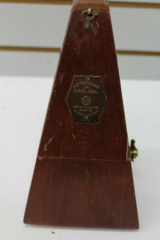 Vintage Wooden Metronome De Maelzel By Seth Thomas 4908