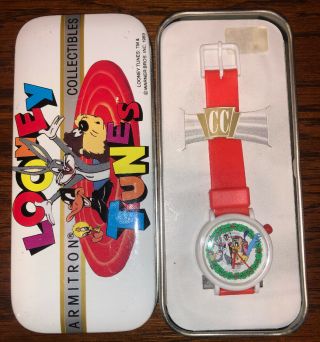 Vintage 1989 Bugs Bunny Looney Tunes Armitron Watch W/tin Box In Orig Packaging