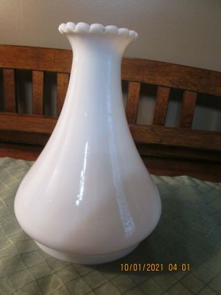 Antique Angle Lamp Co Ny White Milk Glass Hanging Light Oil Chimney Shade