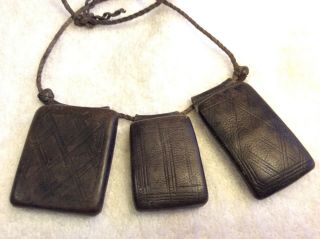 Antique Tuareg Amulet African Tribal Necklace Handmade Leather Pendant Talisman