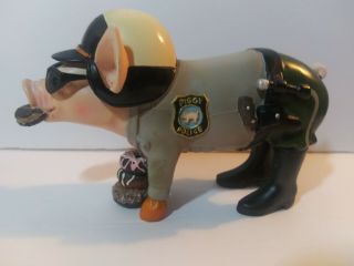 Pig Figurine In A Police Uniform.  (rare)