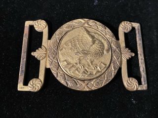 Antique Gilted Bronze 2 Pc Belt Buckle Eagle