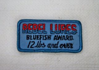 Vintage Rebel Lures 12lbs.  And Over Bluefish Award Embroidered Patch