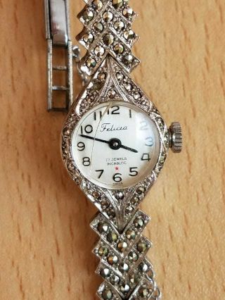 Vintage Ladies Felicia Swiss Made 17 Jewels Incabloc Mechanical Watch